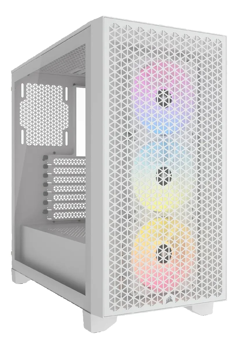 Gabinete Corsair 3000d Rgb Airflow Black Icue Vidrio Templado Color Blanco