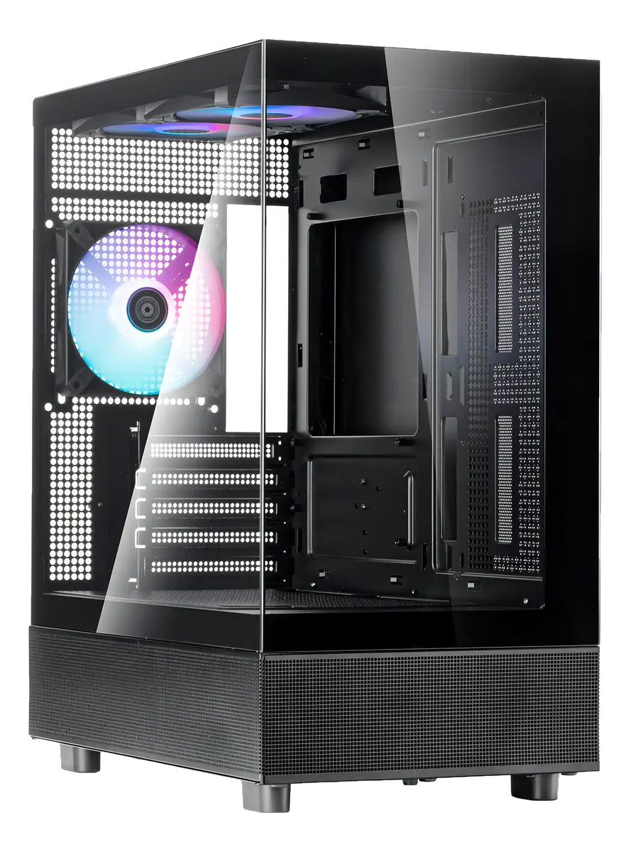 Gabinete Mid Tower Gamer SilverStone Lucid 04 ARGB Negro M-ATX Vidrio Templado