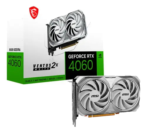 Placa De Video GeForce Gráfica Msi Rtx 4060 Ventus 2x White 8gb Oc 912-v516-030