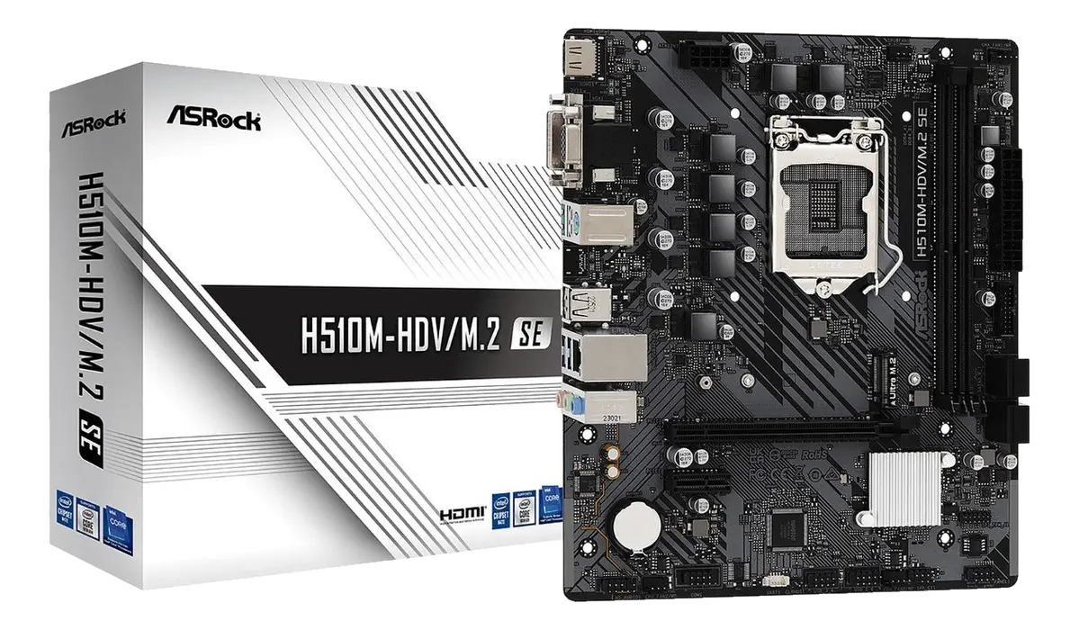 Placa Madre ASRock H510M-HDV/M.2 SE Intel DDR4 LGA1200 Micro ATX